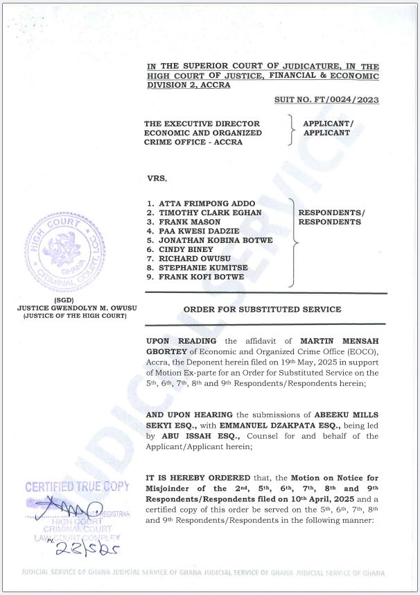 EOCO VS ATTA FRIMPONG ADDO AND OTHERS