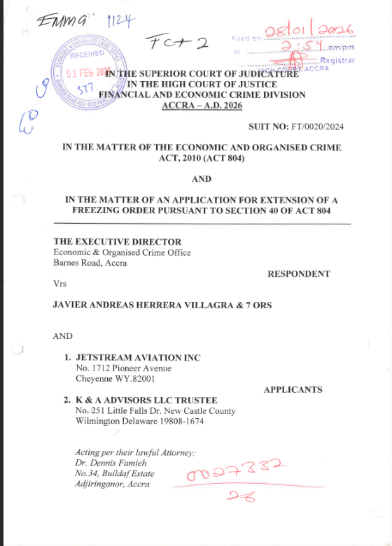 FREEZING ORDER EOCO VS JAVIER ANDREAS HERRERA VILLAGRA OTHERS