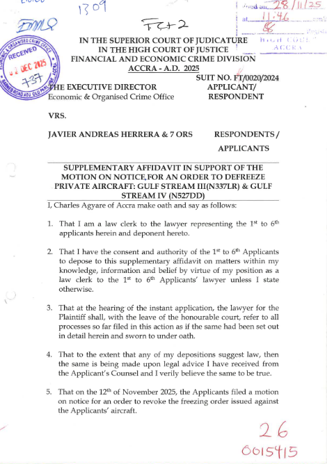 MOTION ON NOTICE EOCO VS. JAVIER ANDREAS HERRERA AND OTHERS