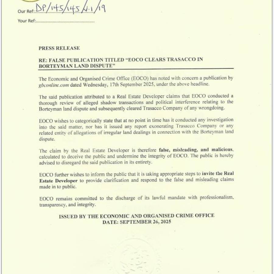 PRESS RELEASE - FALSE PUBLICATION TITLED 