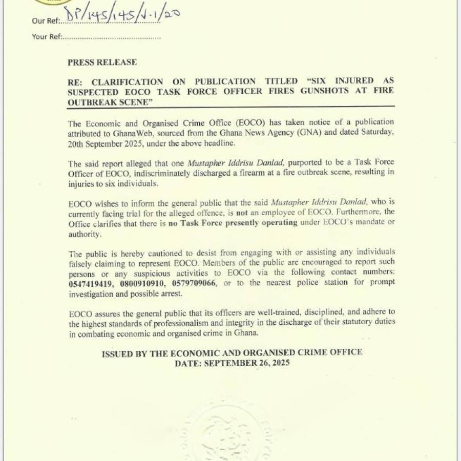 PRESS RELEASE - CLARIFICATION ON PUBLICATION TITLED 