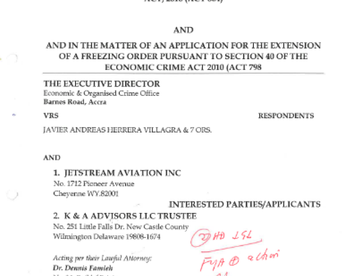 FREEZING ORDER  (EOCO VRS. JANVIER ANDREA HERRERA VILLAGRA)  