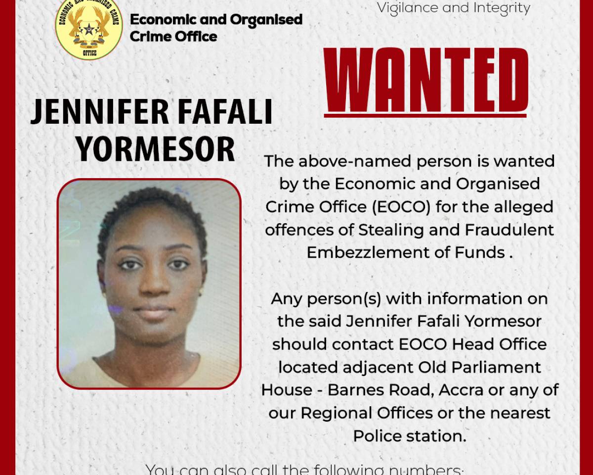 WANTED - JENNIFER FAFALI YORMESOR