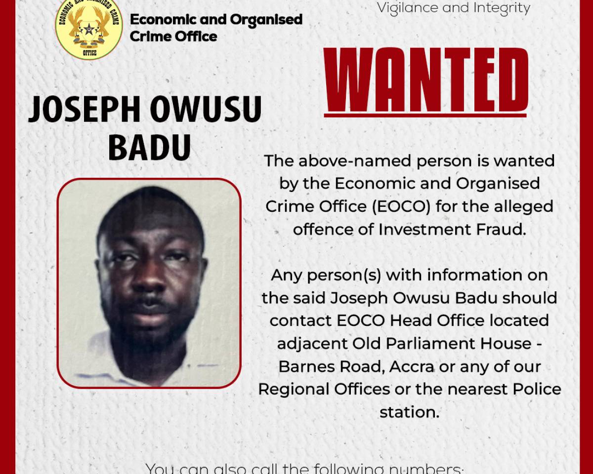 WANTED -  JOSEPH OWUSU BADU